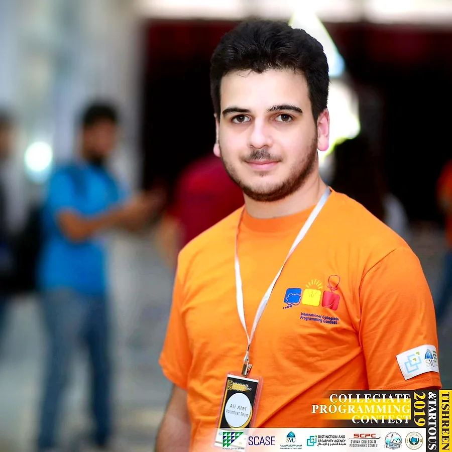 Ali Ataf volunteering at the Collegiate Programming Contest in 2019